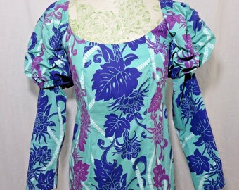 Blue Hawaiian Vintage Wedding Dress